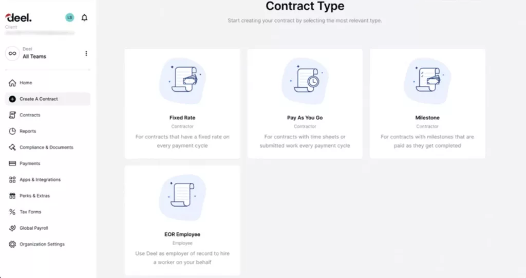 Deel contract type page